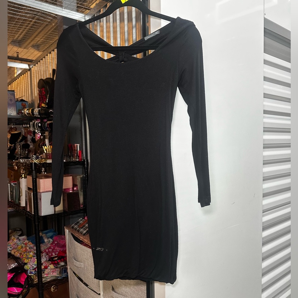 Elegant Black Long Sleeve Dress